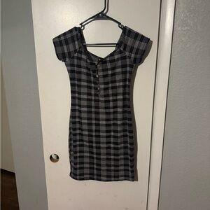 Plaid Off-Shoulder Dress